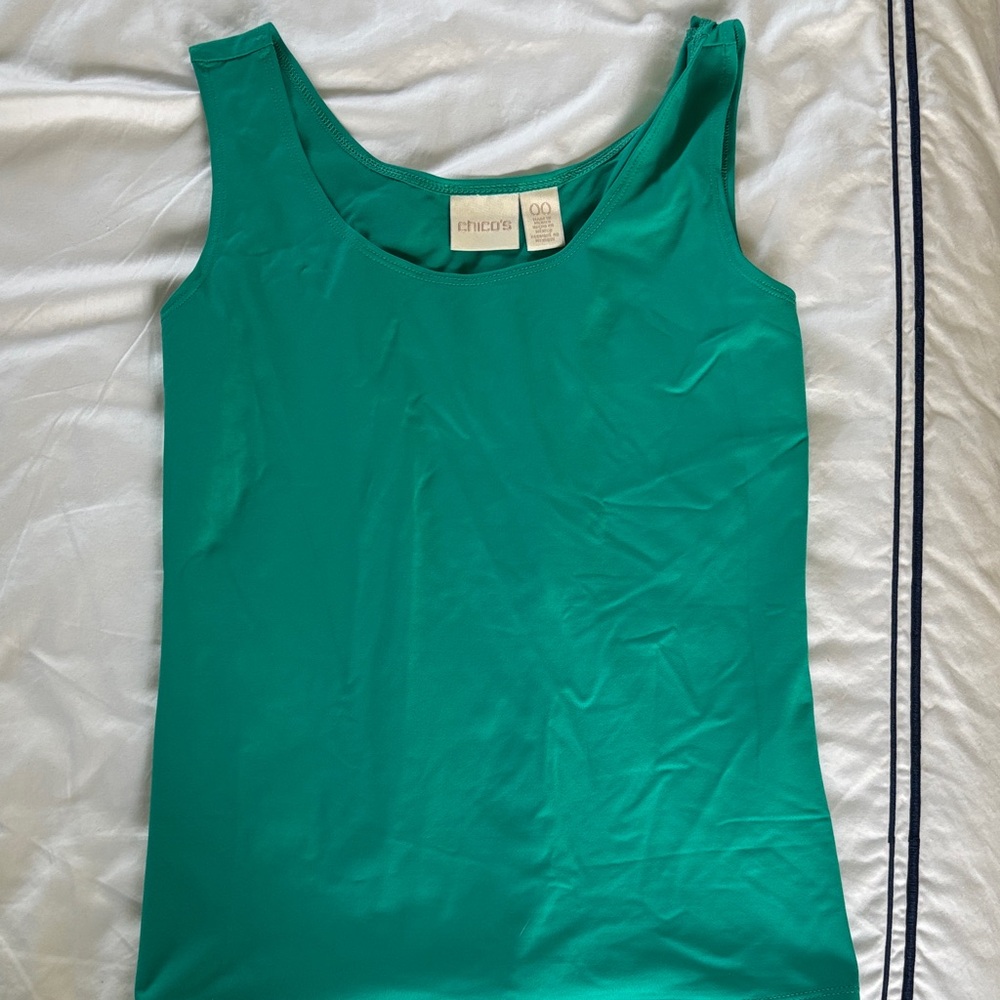 Chico's Teal Scoop Neck Tank Top